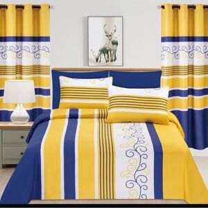 Papaya Vibrant Blue and Yellow Bedding Set